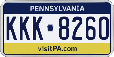 PA license plate KKK8260
