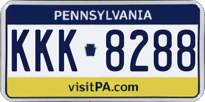 PA license plate KKK8288