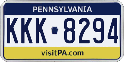 PA license plate KKK8294