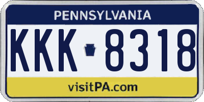 PA license plate KKK8318
