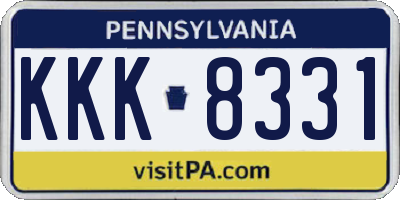 PA license plate KKK8331