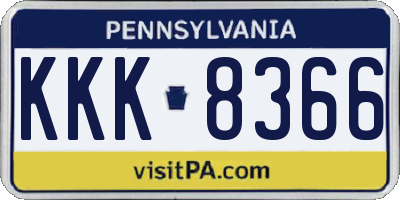 PA license plate KKK8366