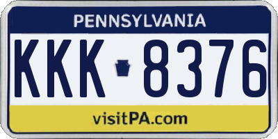 PA license plate KKK8376