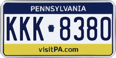 PA license plate KKK8380