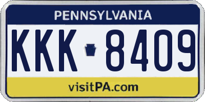 PA license plate KKK8409