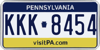 PA license plate KKK8454