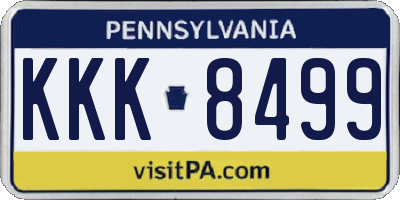 PA license plate KKK8499