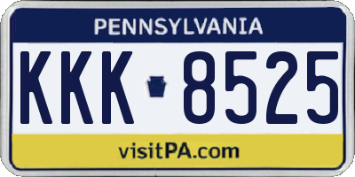 PA license plate KKK8525