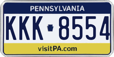 PA license plate KKK8554