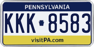 PA license plate KKK8583