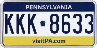 PA license plate KKK8633
