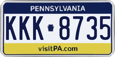PA license plate KKK8735