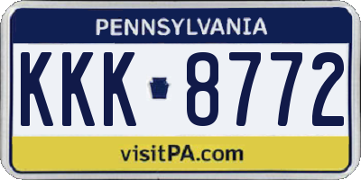 PA license plate KKK8772