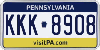 PA license plate KKK8908