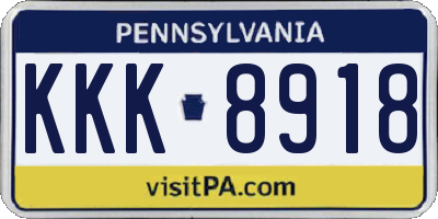 PA license plate KKK8918