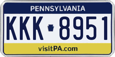 PA license plate KKK8951
