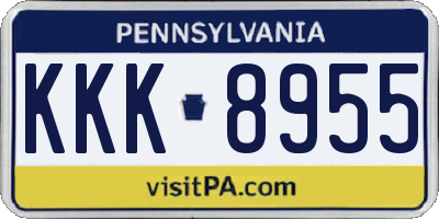 PA license plate KKK8955