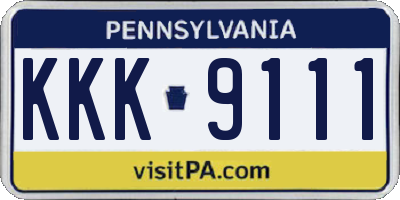 PA license plate KKK9111