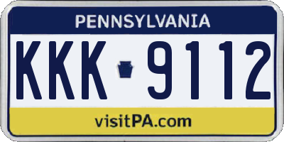 PA license plate KKK9112