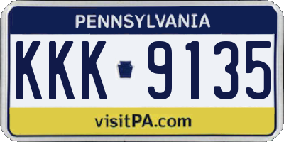 PA license plate KKK9135