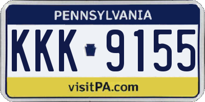 PA license plate KKK9155