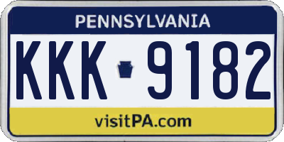 PA license plate KKK9182