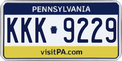 PA license plate KKK9229