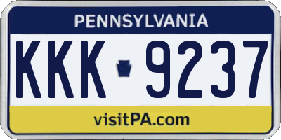 PA license plate KKK9237