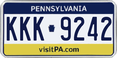 PA license plate KKK9242