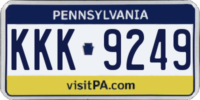 PA license plate KKK9249