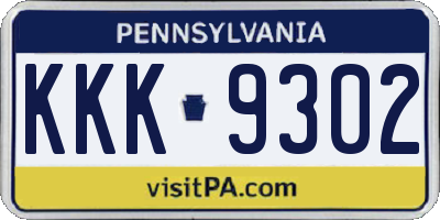 PA license plate KKK9302