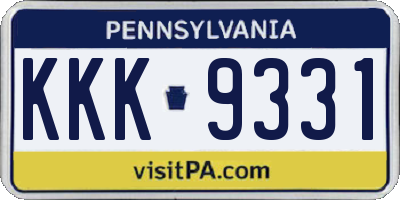 PA license plate KKK9331