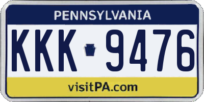 PA license plate KKK9476