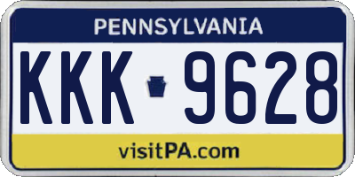 PA license plate KKK9628