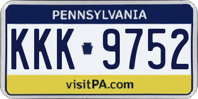 PA license plate KKK9752