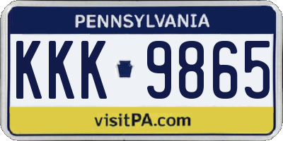 PA license plate KKK9865