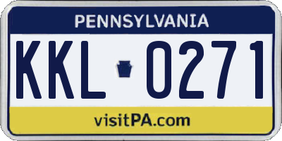 PA license plate KKL0271