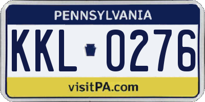 PA license plate KKL0276