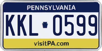 PA license plate KKL0599