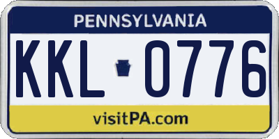 PA license plate KKL0776