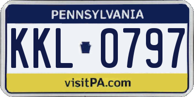 PA license plate KKL0797
