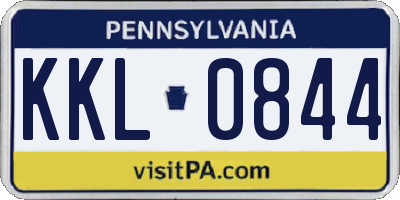 PA license plate KKL0844
