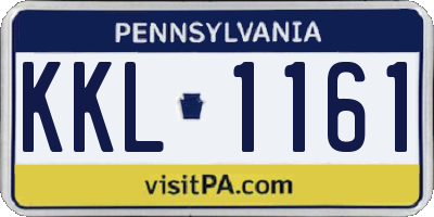 PA license plate KKL1161