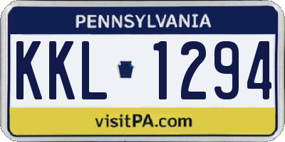 PA license plate KKL1294