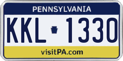 PA license plate KKL1330