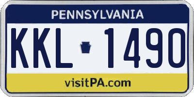 PA license plate KKL1490