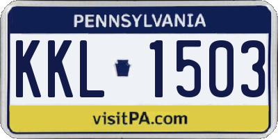 PA license plate KKL1503