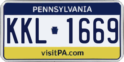 PA license plate KKL1669