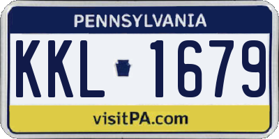 PA license plate KKL1679