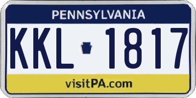 PA license plate KKL1817